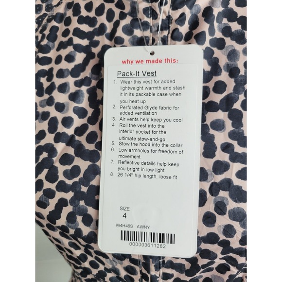 NWT Lululemon Pack-It Vest Ace Spot Grain Black Leopard W4H46S Sz‎ 4 - Picture 8 of 12